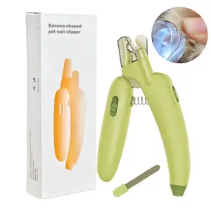 LED Pet Nail Clippers with Light & UV Light Trimmer for Dogs & Cats Built-in File & Retractable Nail File for Precise Grooming