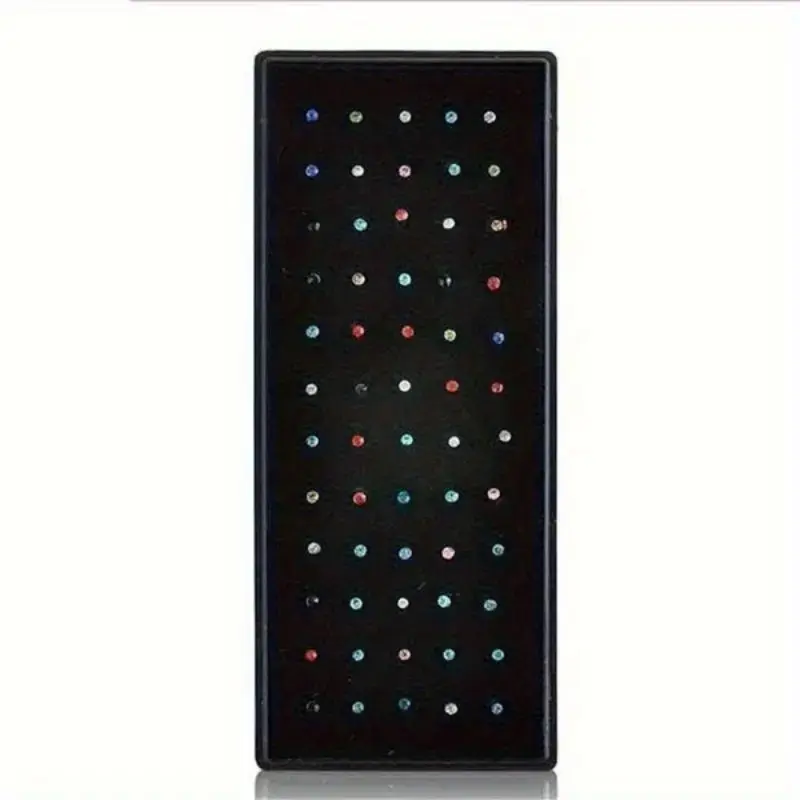 Buy 1 Get 1 Free 60pcs/Set 1.8mm Hypoallergenic 316L Stainless Steel Rhinestone Nose Studs - Durable Nose Piercing Jewelry Accessories for Men & Women Daily Wear, Festival Use