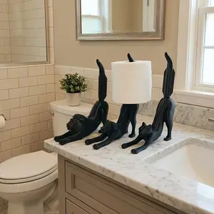 1 piece of cute stretching animal tissue paper holder for bathroom roll storage and decoration, suitable for dogs, cats, or lions. Bathroom accessory.