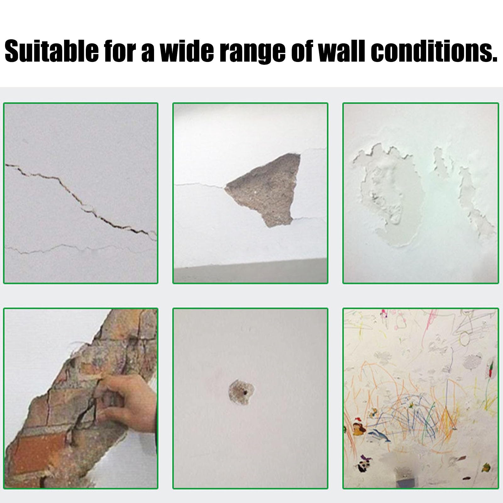 Drywall Repair Kit, 3 Pack Wall Mending Agent, Wall Patch Repair Kit with Scraper, Simple Filling of Wall Holes＆Efficient Crack Repair