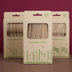 Disposable Wooden Cutlery Set (Knives/Forks/Spoons), Uncoated Wooden Utensils, Available in 50/360 PCS, Perfect for Large Catering Events, Weddings, Birthdays, Dances, Family Dinners & Parties
