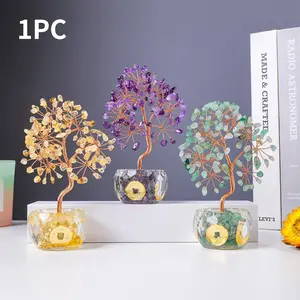 Healing Crystal Tree Decoration, 1 Count Creative, Home Office Room Feng Shui Decoration for Luck, Home Decor, Healing Stones Decor, Feng Shui Ornaments