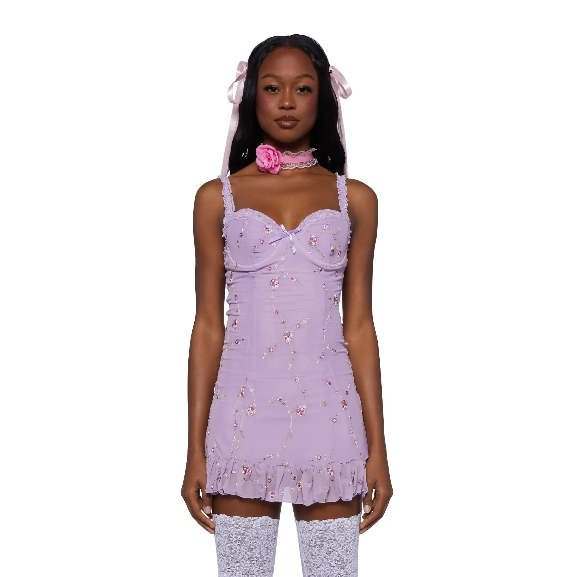 I'm Baby Mini Slip Dress - Purple