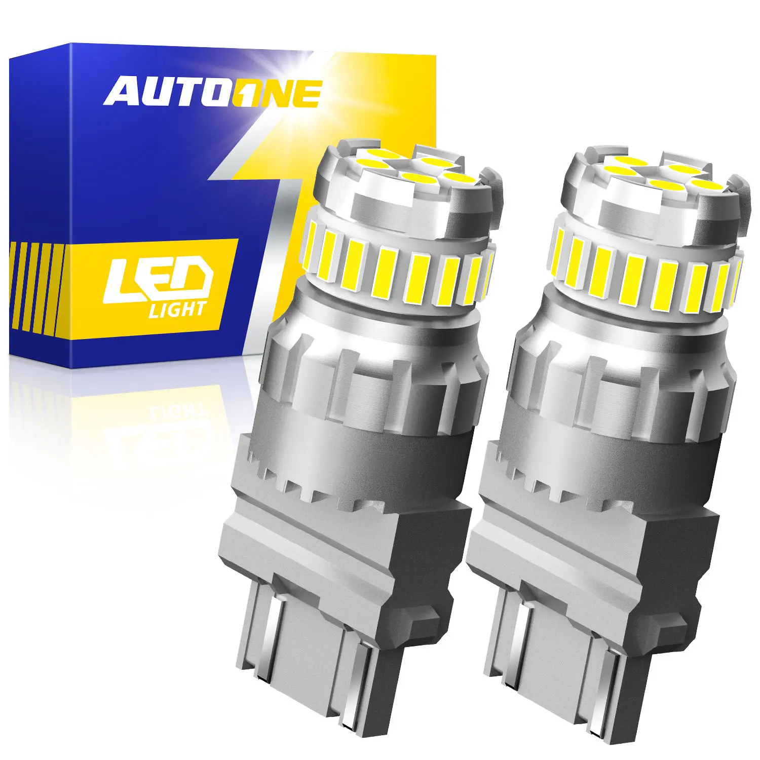 AUTOONE 3157 LED Bulb White, 3156 3057 4157 LED Reverse Light Bulbs Super Bright for Back Up Reverse Tail Brake Parking Lights, Pack of 4 Led Headlight Automotive