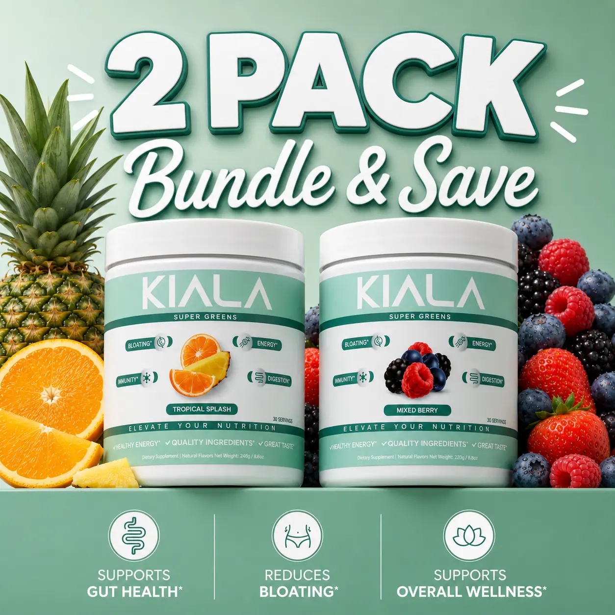 Kiala Greens Best Selling Flavors Bundle (2-Pack) Kiala Greens Best Selling Flavors Bundle (2-Pack)