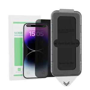 Privacy Protection Tempered Glass Screen Protector - Anti-Scratch, Unbreakable, Shockproof, Easy Installation, Enhanced Security Features + Luxury Rhinestone Bow Smartphone Cover for Cellphones (Mobile Phone Accessory)