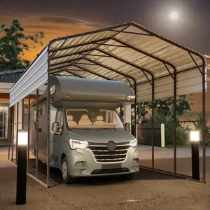 Heavy Duty RV Metal Carport Canopy with Galvanized Steel Roof & Frame, Outdoor Carport Shelter for 2 Cars, RV, Boat, Tractor