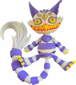 3D Printed Articulated Creepy Cat | Flexi Cat Fidget Toy | Spooky Desk Pet | Halloween Cat Decor | Gothic Collectible Toy