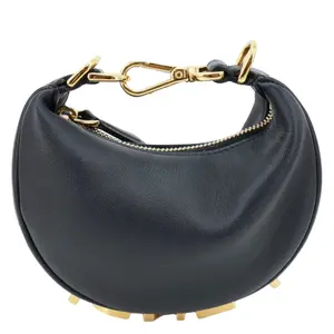 Pre-owned FENDI Leather Shoulder Bags graphy Hobo Bag Black