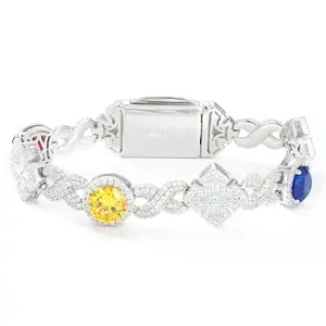 【#B368】Maltese Cross Infinity Bracelet UCCIYO Sparkling Synthetic Moissanite Chain Bracelet S925 Sterling Silver