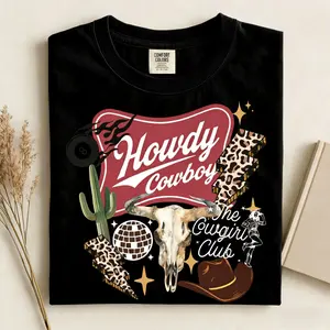 Comfort Colors Western Collage Graphic Tee, Comfort Colors Country Tee, Vintage Cowboy Skull Disco Shirt , Rodeo Shirt