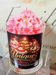 Unique Candle Designs By Kaneca- Sugar Cookie Candle 13 oz. Large Dessert Candles - Pink