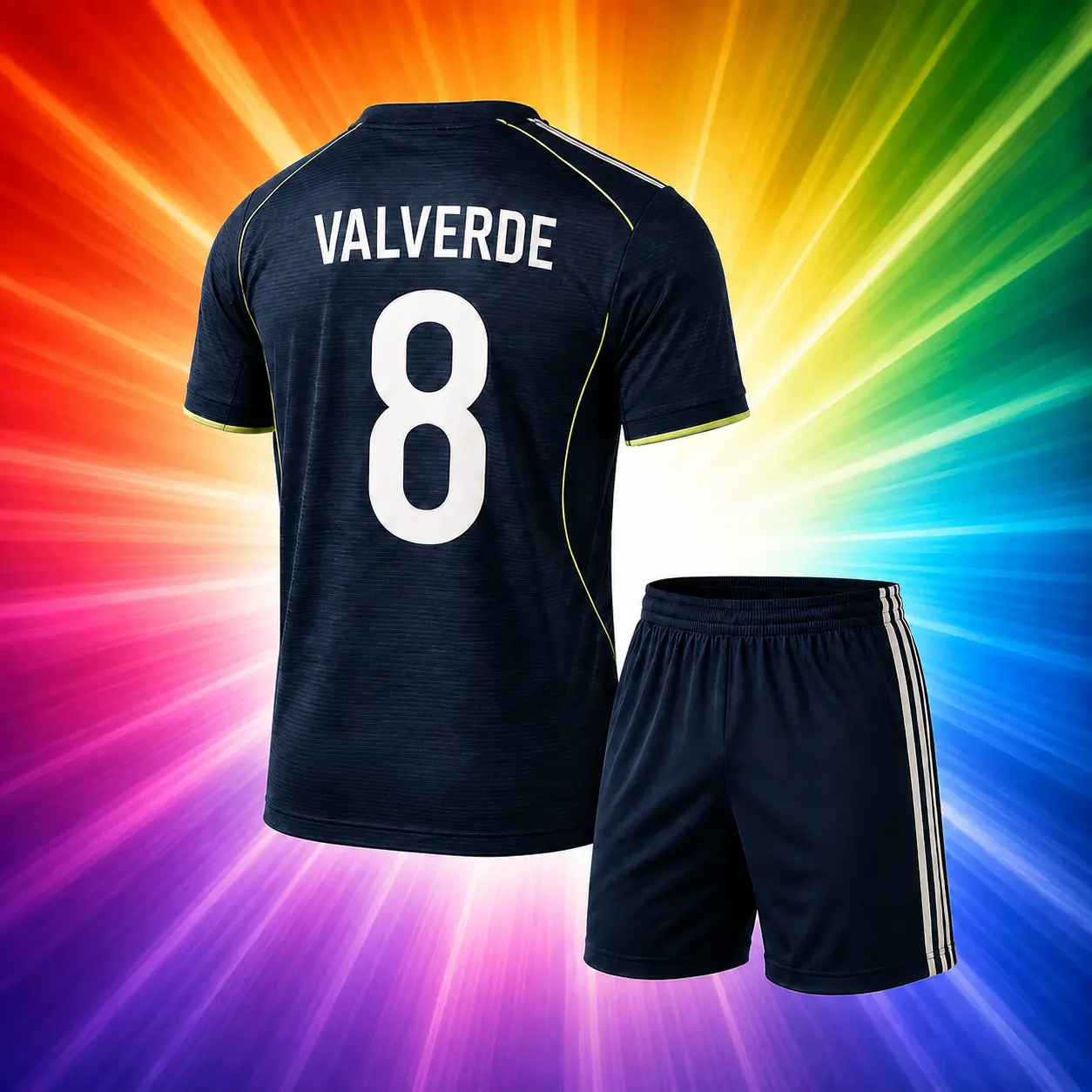 #8_VALVERDE_BLACK VERRSION 2025/26 Classic Football Shirt for Men – Premium Soccer Jersey Designed for Comfort, Training, Match Day and Fans