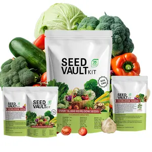 Vegetable Seed Vault Kit - 35 Variety Pack for Home Growing & Planting Survival Seeds Heirloom Vegetable Mix Great Gardening Gift for Any Home Garden