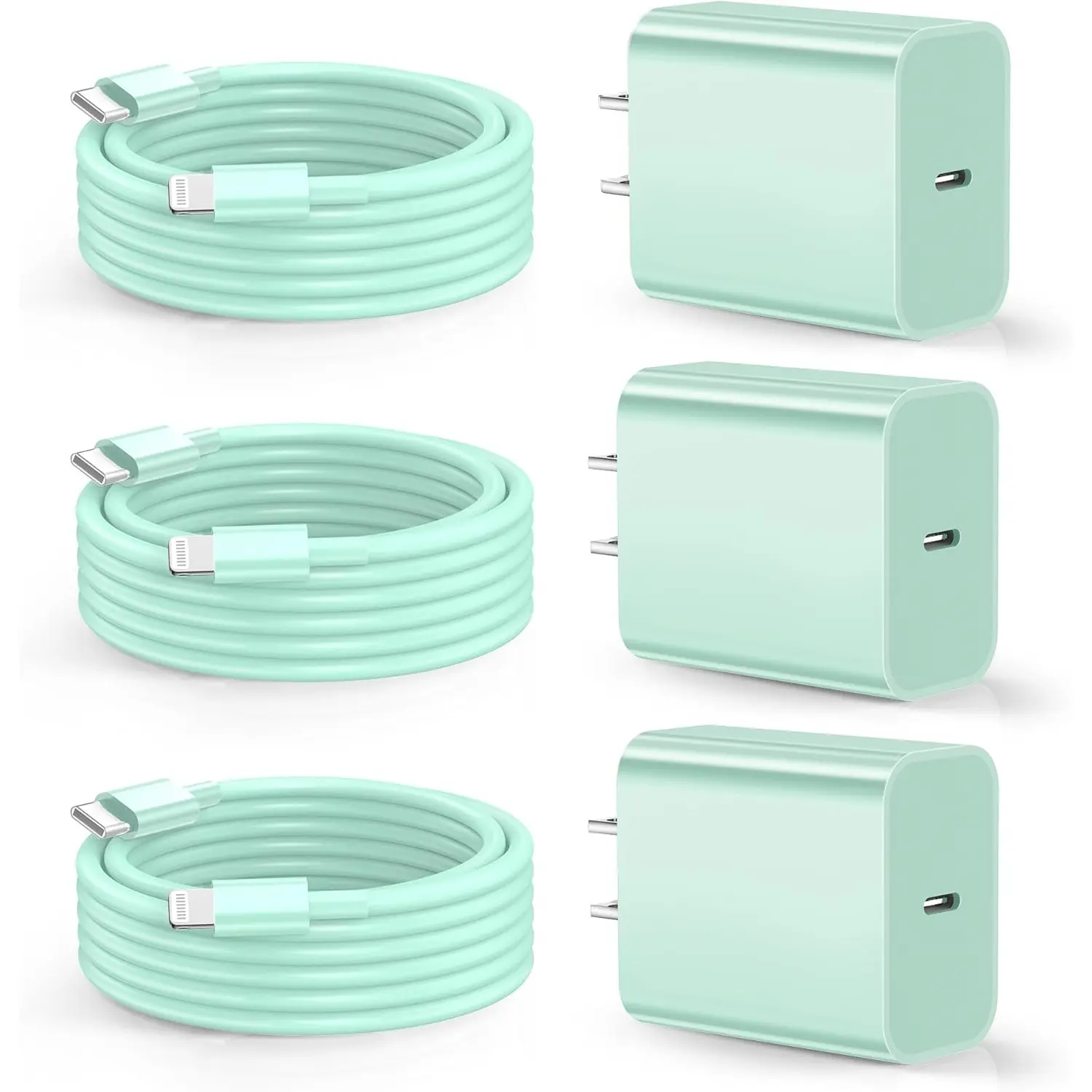 For iPhone 14 Charger Fast Charging,3 Pack Green 6ft USB C to Lightning Fast Charging Cable Compatible with iPhone 14/13/12/12 Pro Max/11,iPad