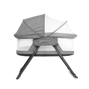 Slumber Deluxe Portable Rocking Bassinet - Charcoal Tweed