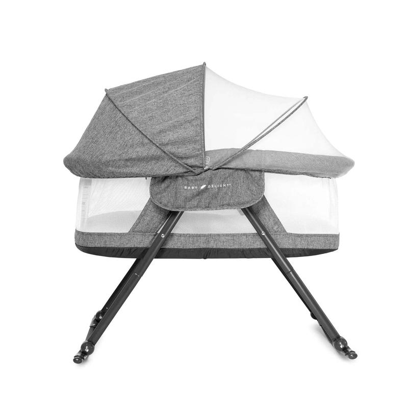 Slumber Deluxe Portable Rocking Bassinet - Charcoal Tweed