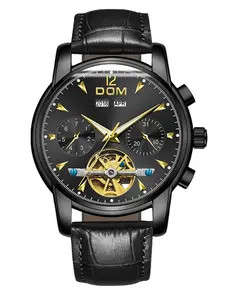 Men's Automatic Perpetual Calendar Multifunction Watch, Full-Size Mechanical Tourbillon Date Display, Strap Waterproof Luxury Glow-In-Dark Dress Watch