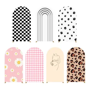 6.6FT Theme Birthday Party Decoration, Spandex Fitted Arch Stand Covers for Birthday Wedding Banquets Party