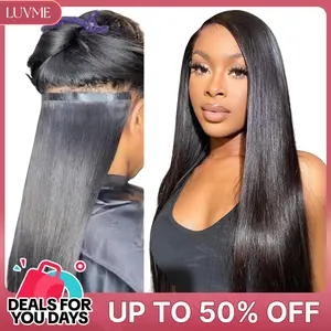 LUVME Clip-Ins 100% Virgin Human Hair Seamless & Invisible Edge Straight/Body Wave/Kinky Curly/Yaki Straight/Messy Curl/Burmese Curl #DealsForYouDays