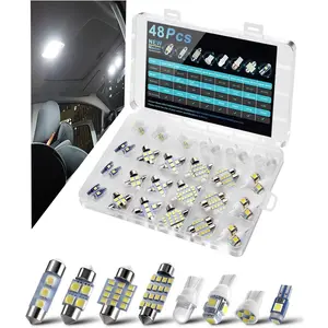 42Pcs Led Interior Car Lights Kit, Premium Bright White Led Bulb (194 T10 T5 De3175 578 31mm 42mm) | Dome Map Dash Door License Plate Tail Light Bulbs, Interior Lights for Cars, Trucks, Rv, Boat