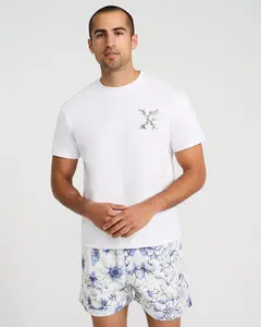 Express Mini Abstract X Logo Cotton White Graphic T-Shirt
