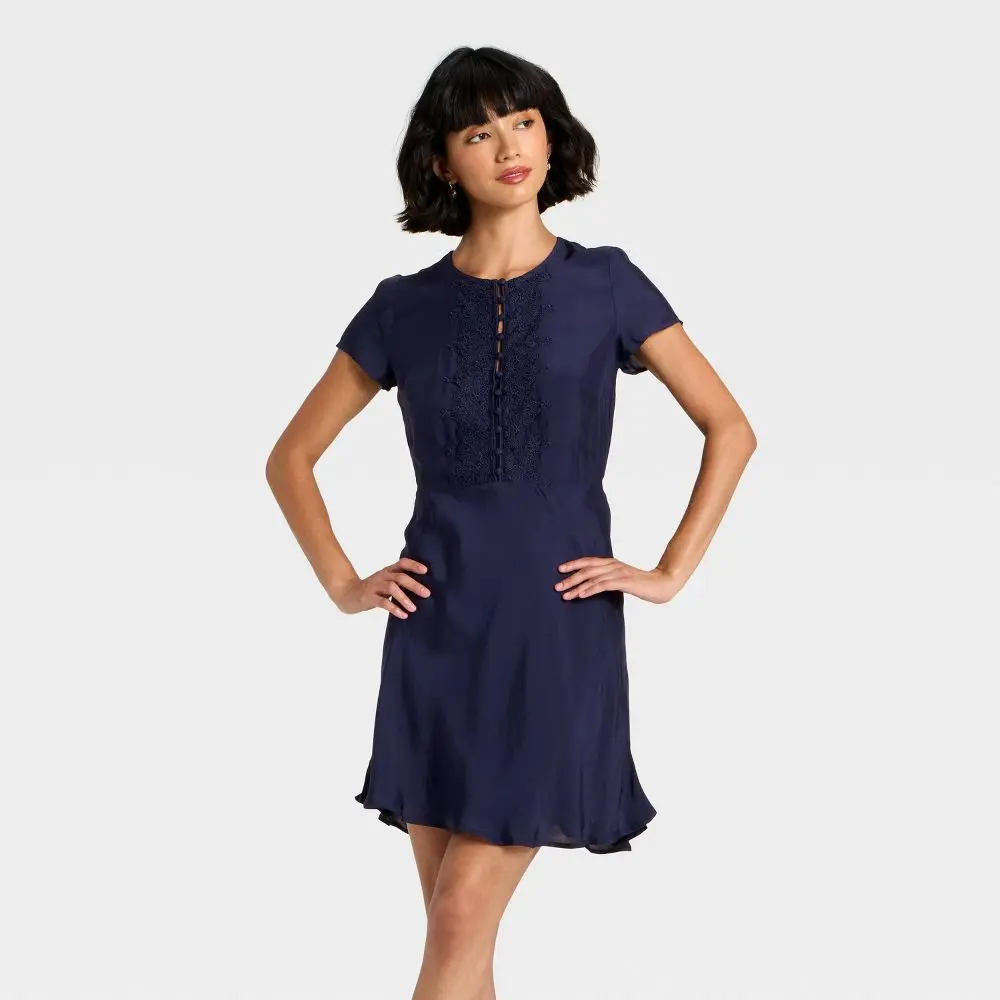 Women's Short Sleeve Mini A-Line Dress - Universal Thread - TikTok Shop