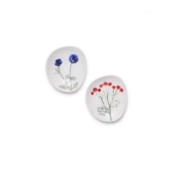 Botanical Bliss 4.5" x 4" x 1" Imprinted Compact Handcrafted Food-Safe Stoneware Small Snack Plate - Casual Kitchen Tidbit Dish, Dishwasher Safe, Multiple Options, Garden Vibes for Entertaining