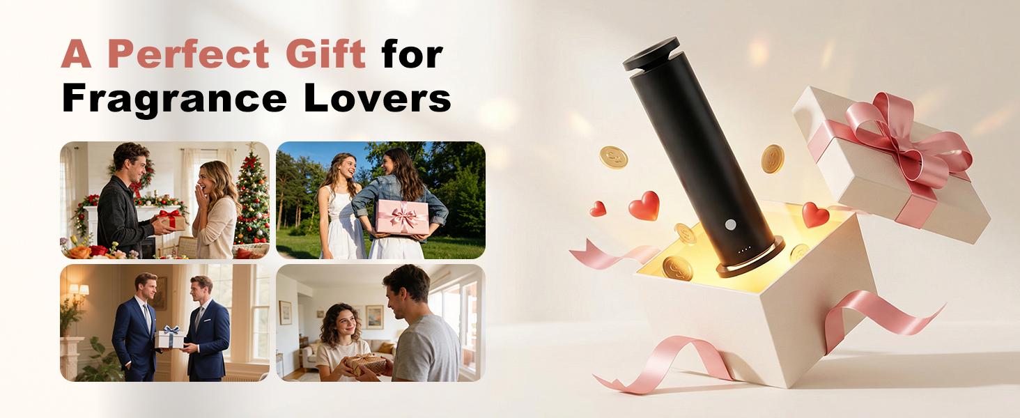 Fussion- Scent Diffuser- Kit| anhydrous essential oil diffuser | Cold-Air Diffusion | home aromatherapy diffuser | remote control with timer | quiet aromatherapy diffuser + Includes Top 5 Luxury Hotel-Inspired Fragrance Oils (20ml)