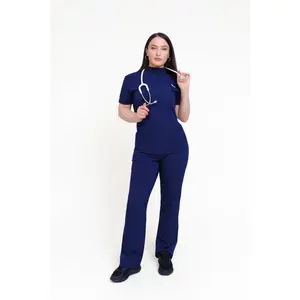 Nova Scrub Pants Navy Women's Medical Wear with Pockets Drawstring Waist Regular Fit Soft Stretch Breathable Fabric for Comfort and Functionality - Womenswear
