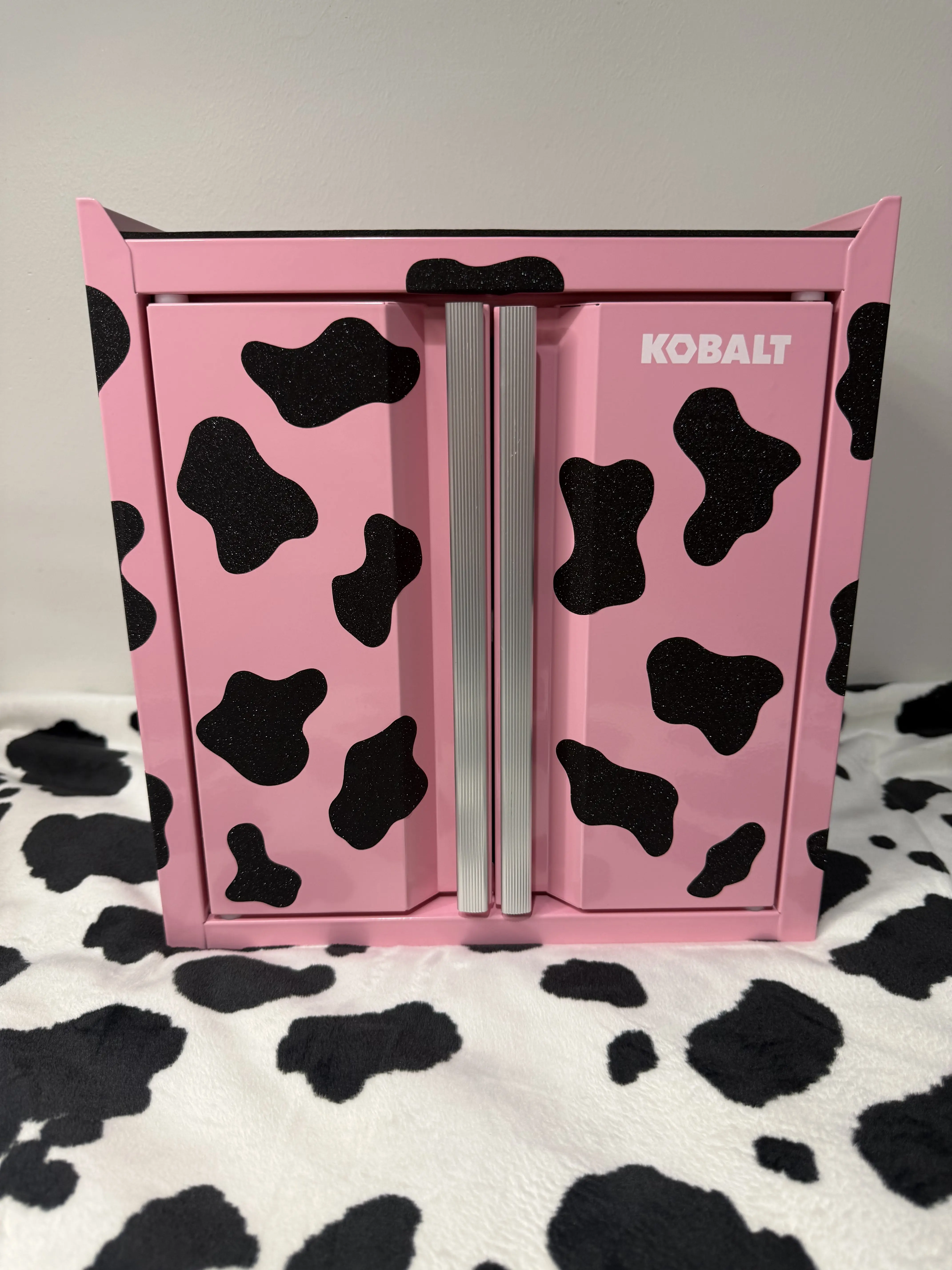 Kobalt Pink Cow Print Storage Box