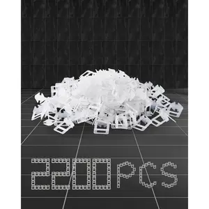 VEVOR Tile Leveling System Clips, 2200-Piece DIY Tile Leveler Spacers, 1/16(1.5 mm) Tile Leveler Clips, Tile Leveling System Tile Installation Tools for Professional Ceramic Tile, Stone Installation