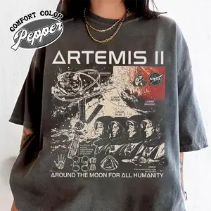 Artemis II For All Humanity Shirt, NASA Rocket Shirt, Artemis II Mission T-Shirt