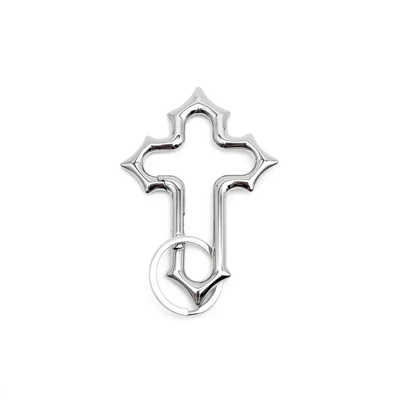 Vintage Gothic Metal Keychain, Durable Carabiner Clip, Medieval Style, Essential Accessory for Cyclists, Backpack Pendant, Gothic Cross Keychain, Keychain for Bags