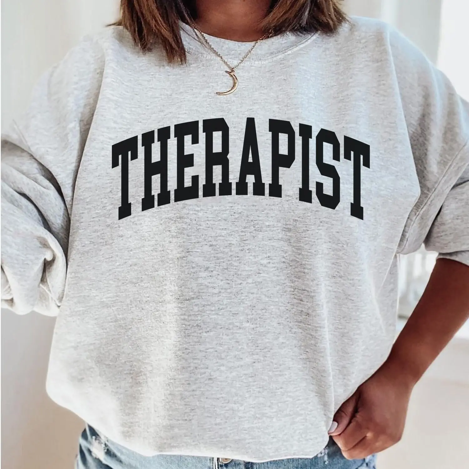 Therapist Sweatshirt, Therapy Crewneck Counselor Sweatshirt, Mental Health Awareness Sweatshirt, Therapist Appreciation Gift Idea, Comfort Womenswear