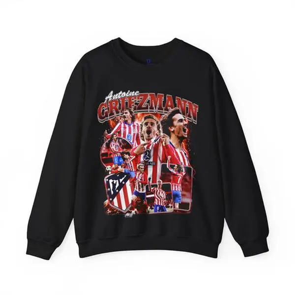 Atletico Madrid Griezmann Football Sweatshirt, Soccer Fan Graphic Crewneck, Antoine Griezmann Inspired Vintage Style Pullover, Football Supporter Streetwear Top, Gift for Soccer Fans