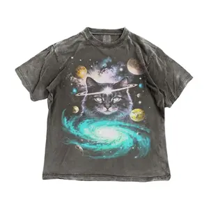 Cosmic Cat Grunge T-shirt Space Galaxy Universe Tee Mystical Celestial Shirt Planet Cat Tshirt Funny Space Lover Gift Cat Dad Mom