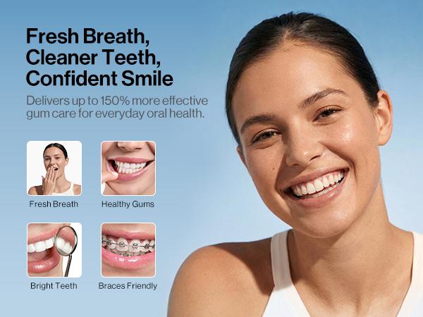 usmile C10 New Cordless Oral Irrigator - Oral Plaque Remover (99% Plaque Removal), IPX7 Waterproof, 95-Day Battery Life, 3 Tips Included, Adjustable Settings, Charging Cable & Batteries Included, Single Unit Dental Care Water Flosser,sohochic