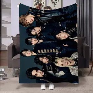 Group Photo Members. Creative Themed Patterned Blanket, Extra Thick, Super Soft, Flannel Material, 2026 Trendy Instagram Style, Winter Warmth, Versatile for Outdoor Travel and Camping, Suitable for All Seasons