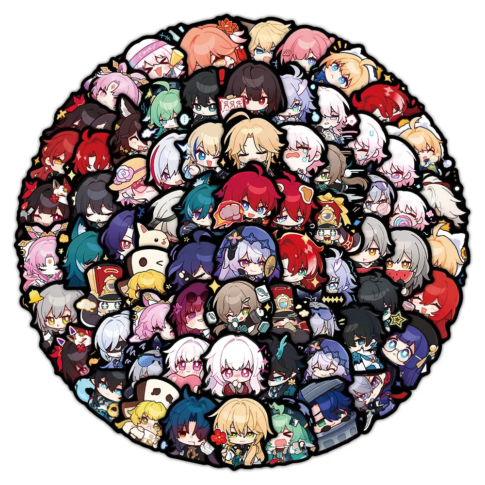 110PCS Celestial Railway Honkai: Star Rail Graffiti Stickers PVC Waterproof Stickers Cute Stickers Aesthetic Stickers Anime Design Graphic Decal - Waterproof Vinyl Decals for Laptops, Water Bottles & Travel Gear Sticker Sheets