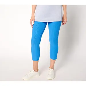 LOGO Layers by Lori Goldstein Regular Stretch Lace Capri Legging