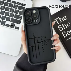 Proverbs 3 5 Cross Art Pattern Case for iPhone 17 16 E Pro Max 15 Plus 14 13 12 11 XS XR Soft TPU Bumper Drop Protection Durable Back Cover