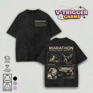 Bungie - Marathon Gameplay Washed Lightweight Cotton Sweater, Retro Vintage Washed Tshirt, men gifts, ,Graphic Streetwear T-shirt Fabric Seamless