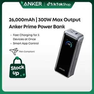 [Limited Offer]Anker Prime Power Bank, 26,250mAh 3-Port Portable Charger with 300W Max Output, Two-Way Charging, TSA-Approved, App Control, for MacBook, iPhone 17/16 Series, and More (Base Not Included)