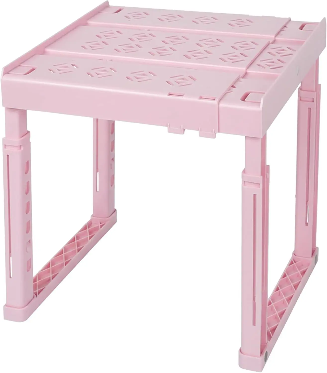 Locker Organizer Shelf, Adjustable Width and Height, Ideal Locker for School, Office, and Gym Lockers (Pink)