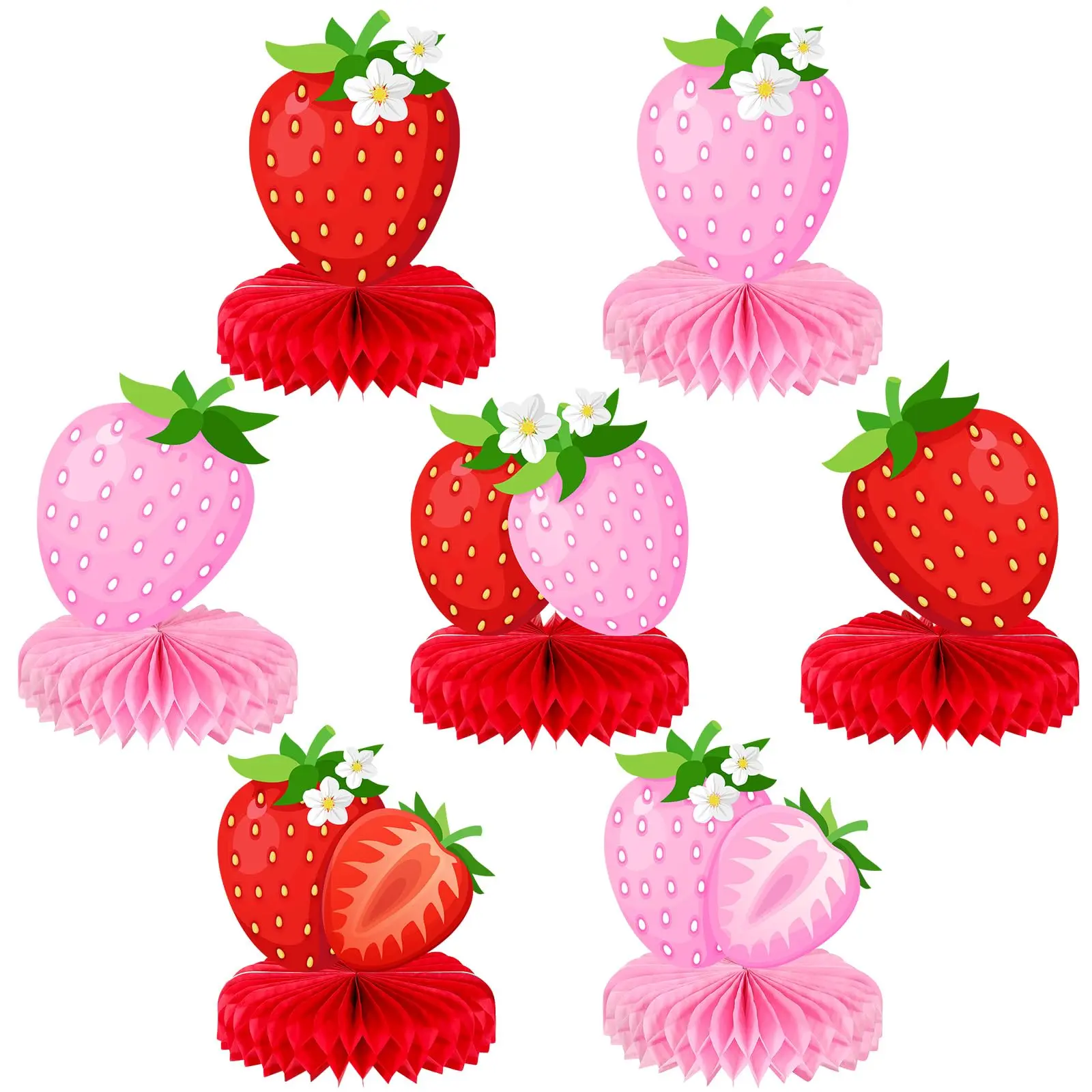 7 Strawberry Centerpieces Berry First Birthday Decorations Table For Sweet One Topper Summer Fruits Shower Party Favor Supplies