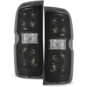 HECASA Tail Lights Compatible with 2014-2018 Chevy Chevrolet Silverado 1500/2500/3500 HD GMC Sierra 3500 HD Dually Model Replacement for GM2800261 Brake Lamps w/o Bulbs Smoke Lens Chrome Housing Pair