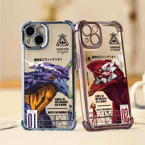 Anime E-Evangelions Phone Cases For iPhone 17 16 15 14 13 12 Promax Pro Air Plus Funda Silicone Plating Anti-Fall Cool Shockproof Protective Cover