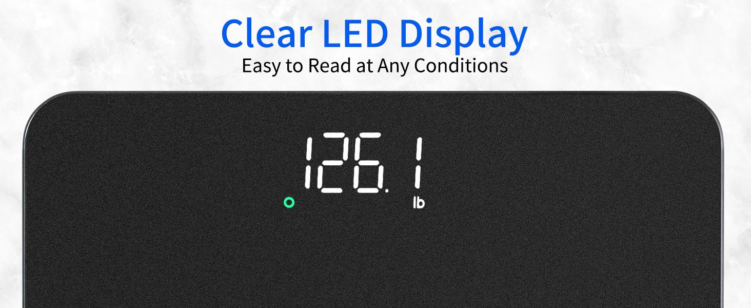 Scale for Body Weight, High Accuracy 0.1lb by Our Professional Factory Since 2001, Digital Weight Scale LED and Step On, 3*AAA Batteries Included, 400lb/182kg, Spray Silver Black