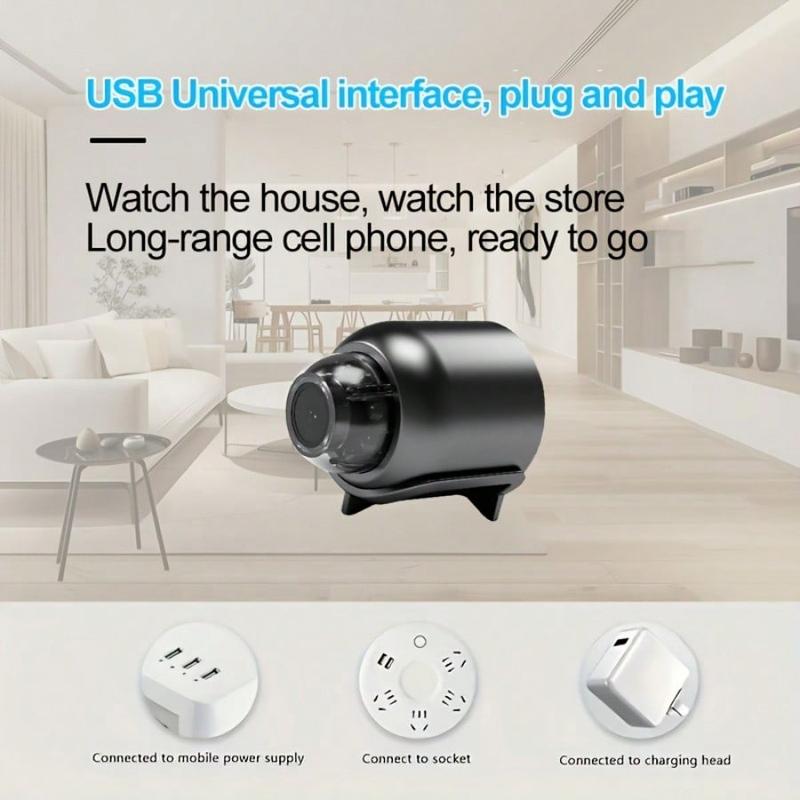 Mini WiFi Camera 1080P HD Night Vision Included Motion Detection Remote Monitoring 160° Wide Angle Micro Baby Monitor for Home Office Store Warehouse (1Pcs)